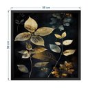 Ver imagem 6 de Kit 3 Quadros 50cm X 50cm Folhas Douradas Tropical Artes 