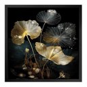 Ver mais imagens de Kit 3 Quadros 50cm X 50cm Folhas Douradas Tropical Artes 
