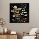 Ver imagem 4 de Kit 3 Quadros 50cm X 50cm Folhas Douradas Tropical Artes 