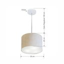 Ver imagem 2 de Lustre Pendente Cilíndrico Md-4210 Cúpula em Tecido 30x25cm Linho Bege - Bivolt