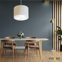 Ver imagem 4 de Lustre Pendente Cilíndrico Md-4210 Cúpula em Tecido 30x25cm Linho Bege - Bivolt
