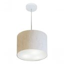 Ver imagem 3 de Lustre Pendente Cilíndrico Md-4210 Cúpula em Tecido 30x25cm Linho Bege - Bivolt