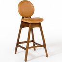 Ver imagem 6 de Kit 06 Banquetas Alta para Cozinha Bar Estofada Rattan Ibis L02 Couríssimo Whisky - Lyam Decor