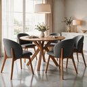 Ver imagem 2 de Kit 05 Cadeiras de Jantar e Estar Living Estofada Mia L02 Linho Cinza Escuro - Lyam Decor