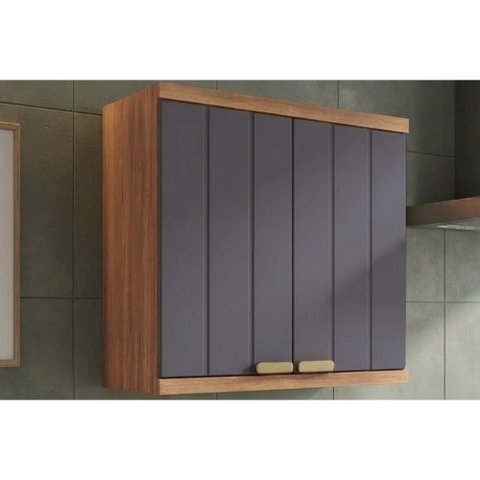 Armário Cozinha Elena 2 Portas 80cm Cin/Titanium MGM