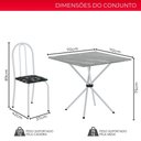 Ver imagem 7 de Conjunto de Mesa Tubular 70x70cm com Tampo em Granito Topázio com 4 Cadeiras Analy 048