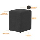 Ver imagem 3 de Kit 02 Puffs Quadrado Decorativo L02 Bouclê Preto - Lyam Decor