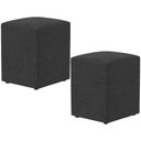 Ver imagem 1 de Kit 02 Puffs Quadrado Decorativo L02 Bouclê Preto - Lyam Decor