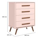 Ver imagem 5 de Guarda Roupa 3830 e Cômoda 4335 Infantil Q Encanto Retrô Rosa Acetinado - Qmovi
