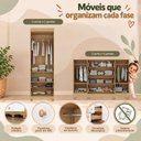 Ver imagem 5 de Quarto de Bebê Completo com Berço Americano 3 em 1 p/Colchão 130x70cm Flor Multimóveis MP4936