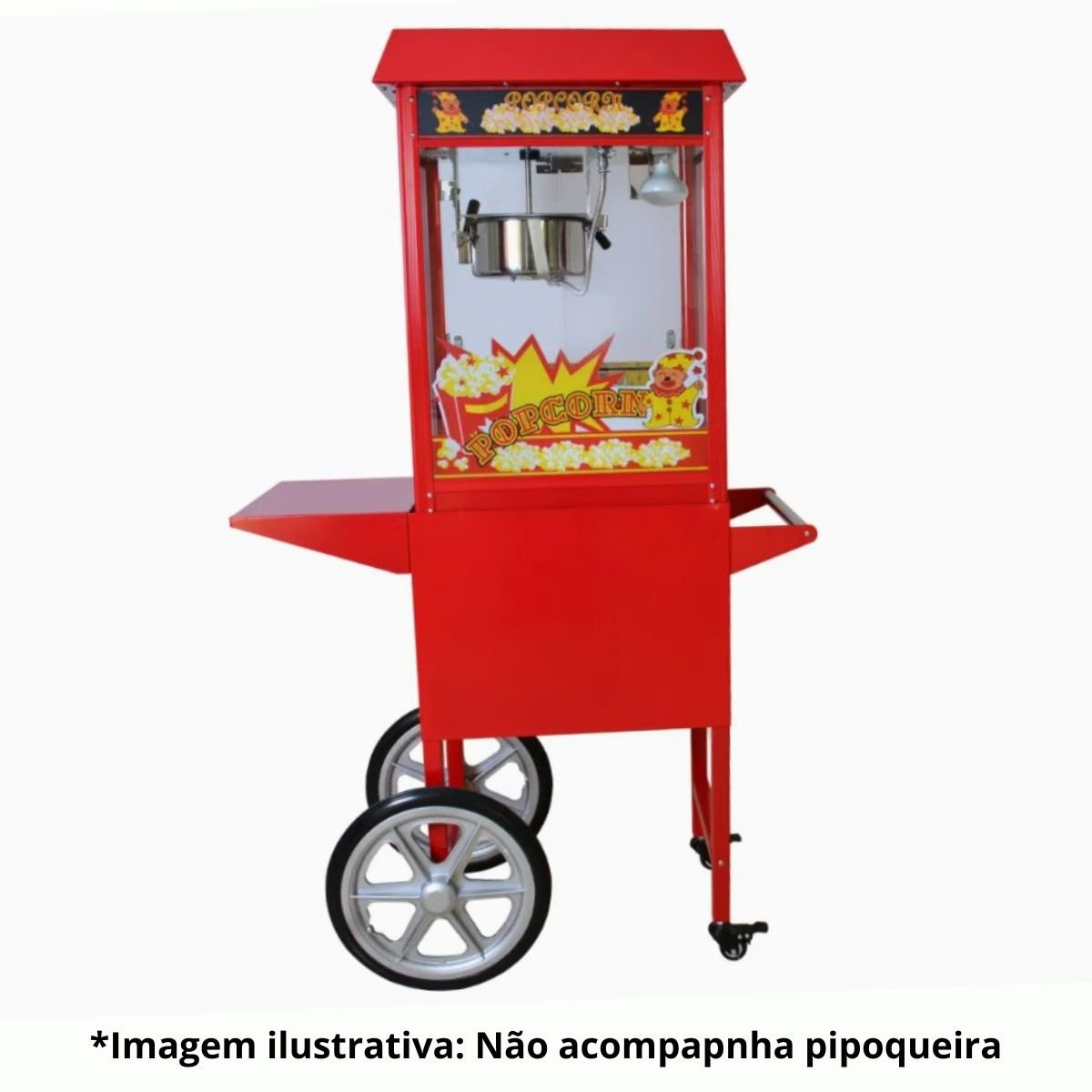 Carrinho para Máquina de Pipoca Et-pop6c - Estilo Retrô Vermelho - 5