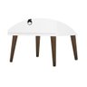 Mesa de Cabeceira Madri Retrô com Pés Palito 3 Gavetas Branco Cacau - 6