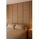 Ver imagem 2 de Cabeçeira Dominó 2,60 Altura e 1,60 Largura Modulos Colantes:corino Café com Leite