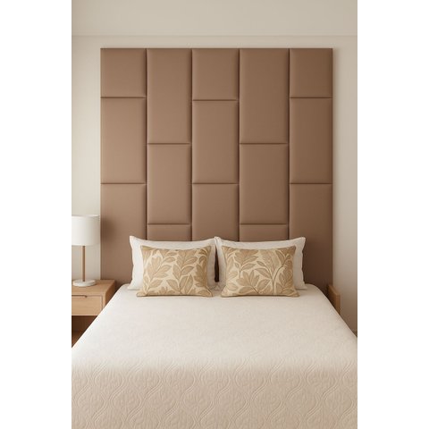 Cabeçeira Dominó 2,60 Altura e 1,60 Largura Modulos Colantes:corino Café com Leite