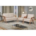 Ver imagem 2 de Kit 2 Poltronas Mona Luxo e Namoradeira Mona Linho Bege