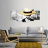 Quadro Luffy One Piece Mosaico 5 Peças Para Quarto 125x60 - 1