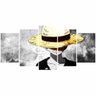 Quadro Luffy One Piece Mosaico 5 Peças Para Quarto 125x60 - 5