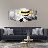 Quadro Luffy One Piece Mosaico 5 Peças Para Quarto 125x60 - 4
