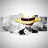 Quadro Luffy One Piece Mosaico 5 Peças Para Quarto 125x60 - 2
