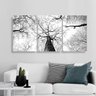 Quadro Árvore Ramos em Preto e Branco para Sala Jogo 3 Peças - 1