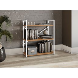 Estante Nicho Industrial para Livros Li008 Kappesberg Canela/branco - 3