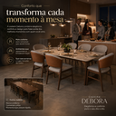 Ver mais imagens de Kit 6 Cadeira Sala Jantar Madeira Maciça Linho Facto Débora:Cinza Linho/Castanho