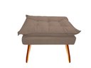 Ver imagem 4 de Kit 2 Poltronas + Puff Decorativo Opala Suede Capuccino Pés Madeira Ms Decor