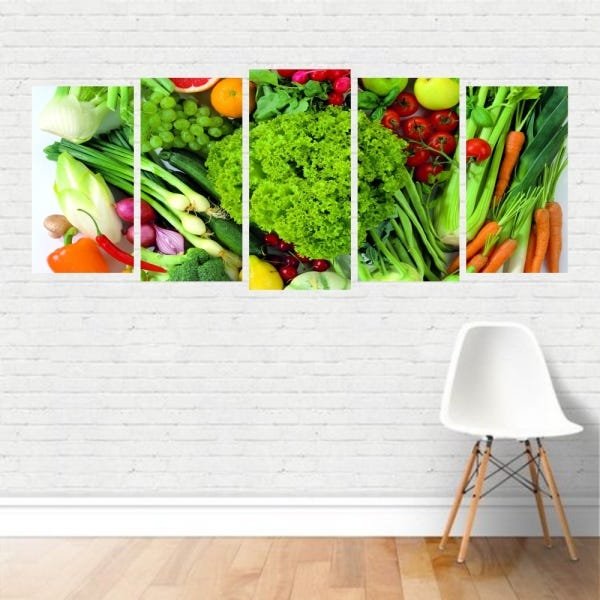 Quadro Alimentos Comidas Frutas, Verduras e Legumes em Canvas - 1