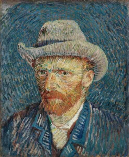 Retrato Chapéu Feltro - van Gogh - Tela 60x72 Para Quadro - 1
