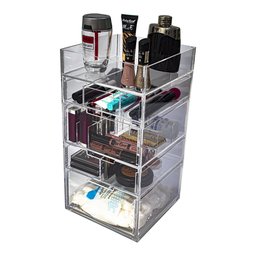 Gaveteiro Acrílico Organizador Maquiagem Compacto 4 Gavetas Centauri Acrílicos GAV-4-CPT - 1