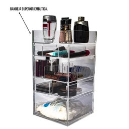 Gaveteiro Acrílico Organizador Maquiagem Compacto 4 Gavetas Centauri Acrílicos GAV-4-CPT - 4