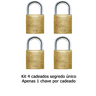Kit com 4 Cadeados Papaiz 30 Mm Ka1 - 2