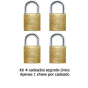 Ver imagem 2 de Kit com 4 Cadeados Papaiz 30 Mm Ka1