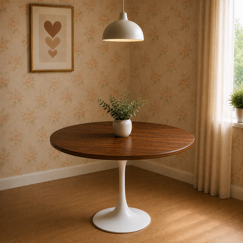 Mesa de Jantar Saarinen Redonda 90cm - MDF Melamínico Pau Ferro