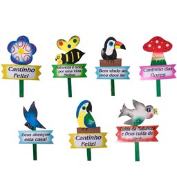 3 Placas com Frases Casa e Jardim Decorativas em Madeira - Garder - 1
