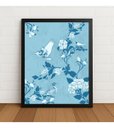 Ver imagem 1 de Quadro Pássaros e Rosas Estilo Porcelana A4 33x24cm c/Vidro Preto
