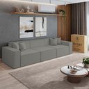 Ver imagem 2 de Sofá Modular Luma Bouclê para Sala Moderna - Balaqui Decor Cor:cinza Claro