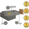 Sofá Modular Luma Bouclê para Sala Moderna - Balaqui Decor Cor:cinza Claro - 3