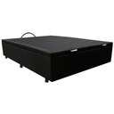 Ver imagem 1 de Base Box Baú para Cama Casal 138x188cm Liz S05 Suede Bordado Preto - Mpozenato