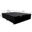 Ver imagem 4 de Base Box Baú para Cama Casal 138x188cm Liz S05 Suede Bordado Preto - Mpozenato