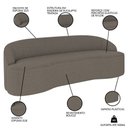 Ver imagem 3 de Sofá 4 Lugares para Sala de Estar Living 230cm Theo D06 Bouclê Castor - Mpozenato