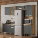 Ver imagem 3 de Armario de Cozinha com Balcão Fit com 11 Portas e 1 Gaveta Freijo-chumbo Freijo-chumbo