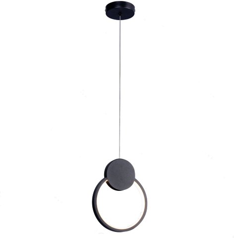 Pendente Redondo Preto 25cm Led 12W 3000K Bivolt PARIS LUZ