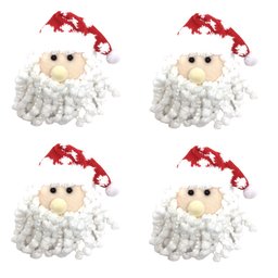 Jogo Carinha Papai Noel Pelúcia Premium 15cm 4 Unidades - Master Christmas - 1
