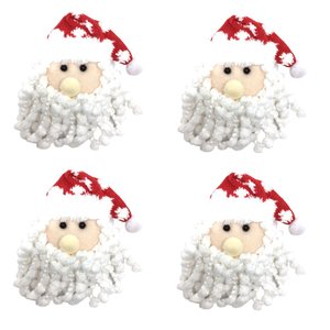 Jogo Carinha Papai Noel Pelúcia Premium 15cm 4 Unidades - Master Christmas
