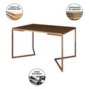 Ver imagem 5 de Mesa Jantar Industrial Retangular 137x90cm Amêndoa Base V com 6 Cadeiras Eames Eiffel Brancas Base