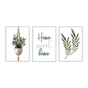 Ver imagem 1 de Kit 3 Quadros Decorativos sem Moldura Folhagens Ramos Frases