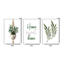 Ver imagem 3 de Kit 3 Quadros Decorativos sem Moldura Folhagens Ramos Frases