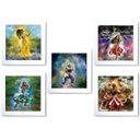 Ver imagem 1 de Kit 5 Quadros Orixás Candomblé e Umbanda Moldura Branca