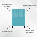 Ver imagem 3 de Cabeceira para Cama de Solteiro 90 Cm Suede Azul Turquesa